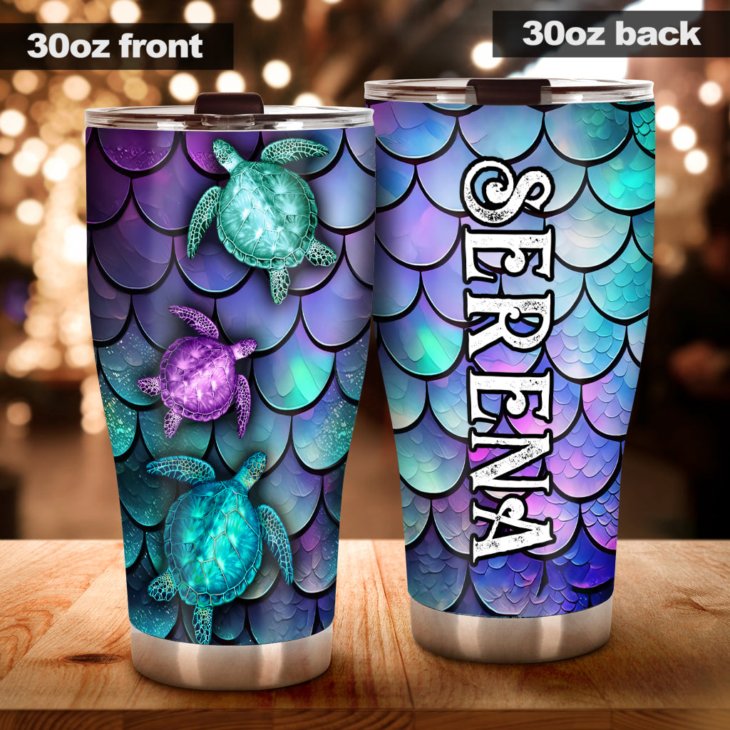 Gobelet personnalisé « Tortue marine » à la plage - Amoureux de la mer