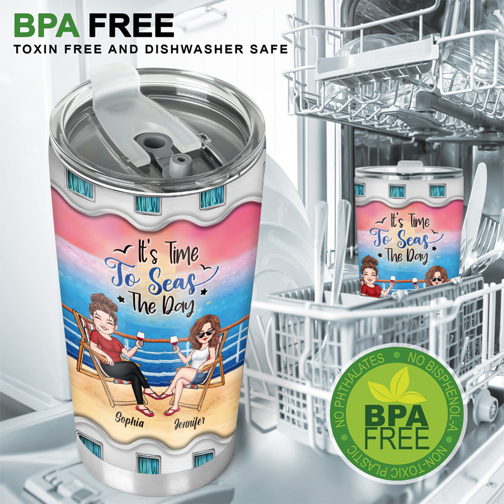 Gobelet isotherme de croisière personnalisé « Il est temps de profiter de la journée ».