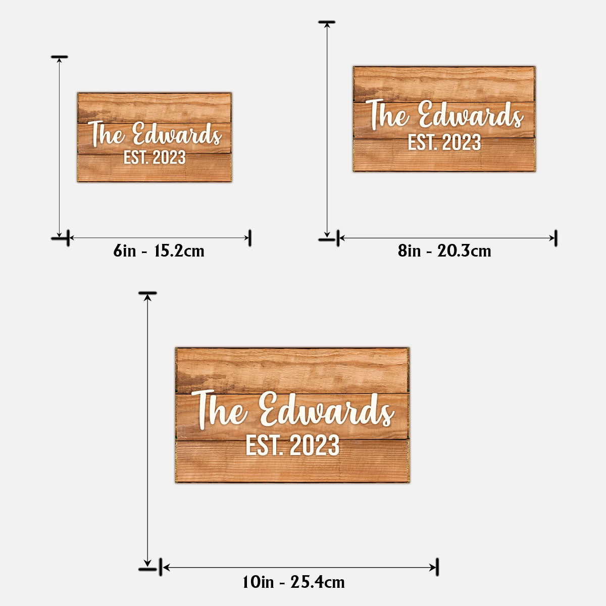 Notre famille - Panneau/Plaque en bois personnalisé(e) à 2 couches pour pendaison de crémaillère