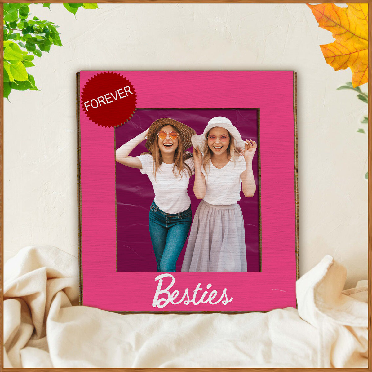 Meilleures amies pour toujours - Plaque en bois personnalisée à 2 couches