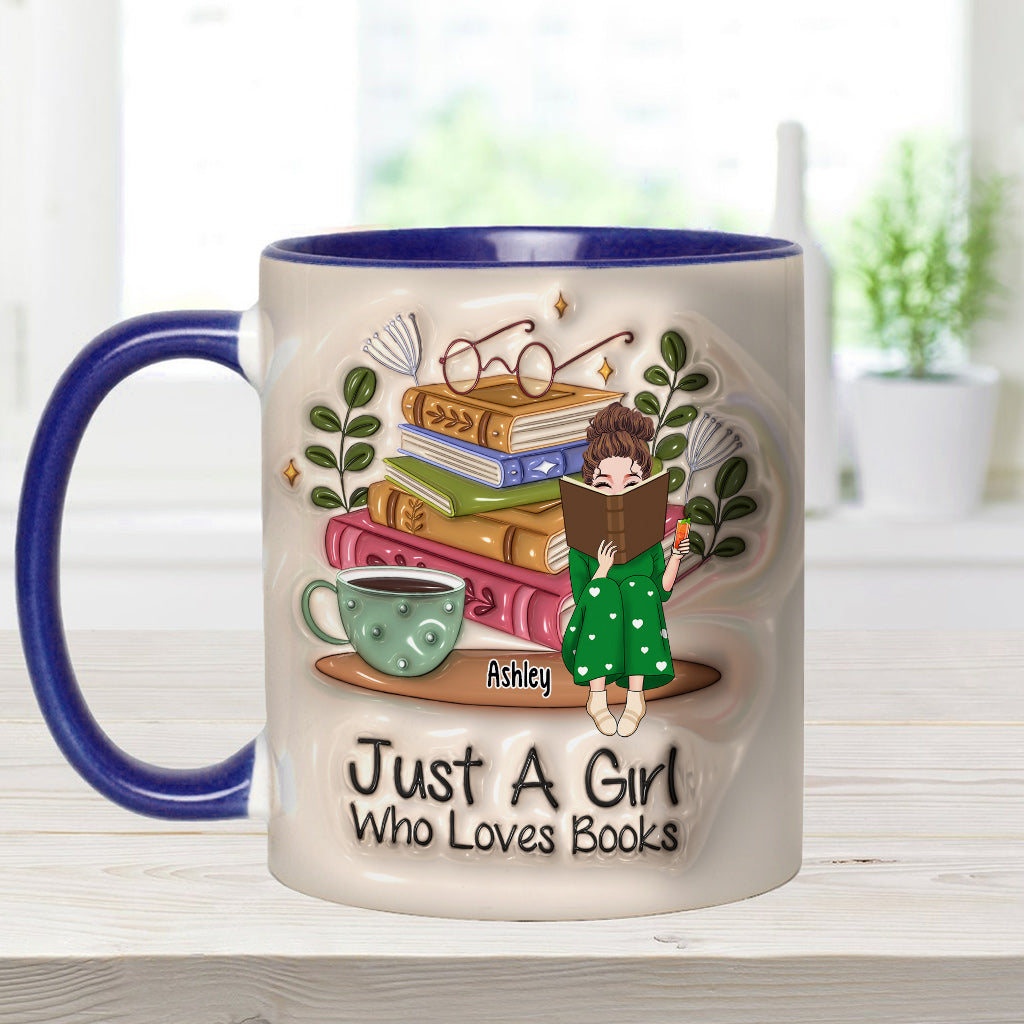 Mug personnalisé « Juste une fille qui aime les livres »