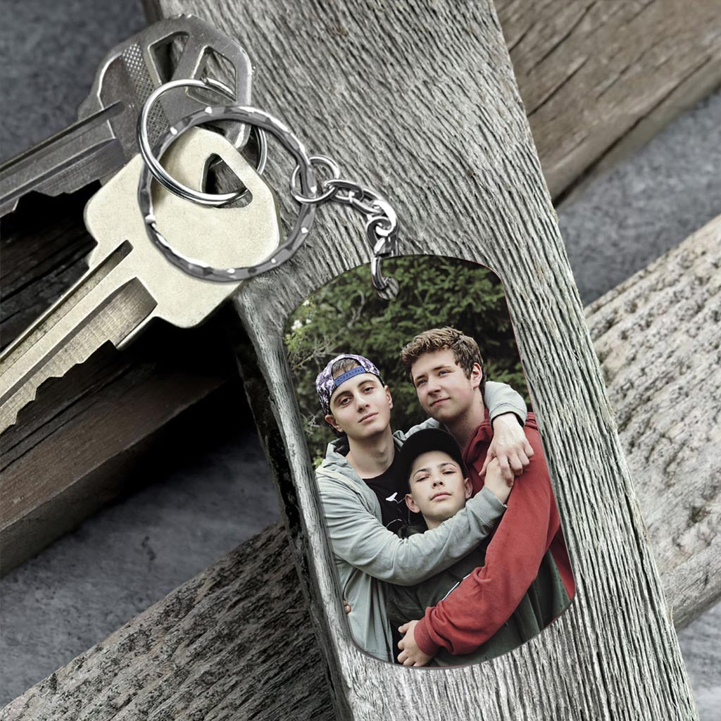 Ce super papa a sa place - Cadeau pour papa, oncle, frère, grand-père - Porte-clés personnalisé en acier inoxydable