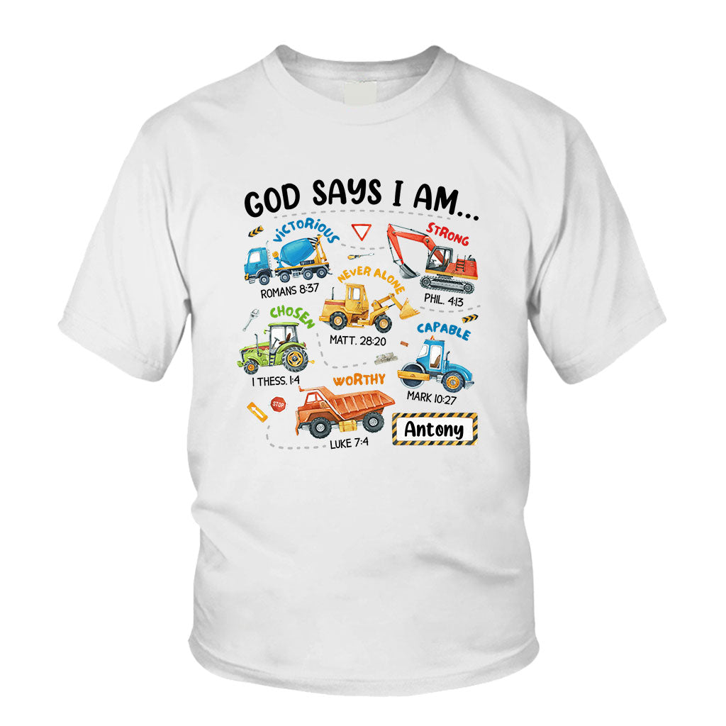 T-shirt enfant personnalisé « Dieu dit que je suis »