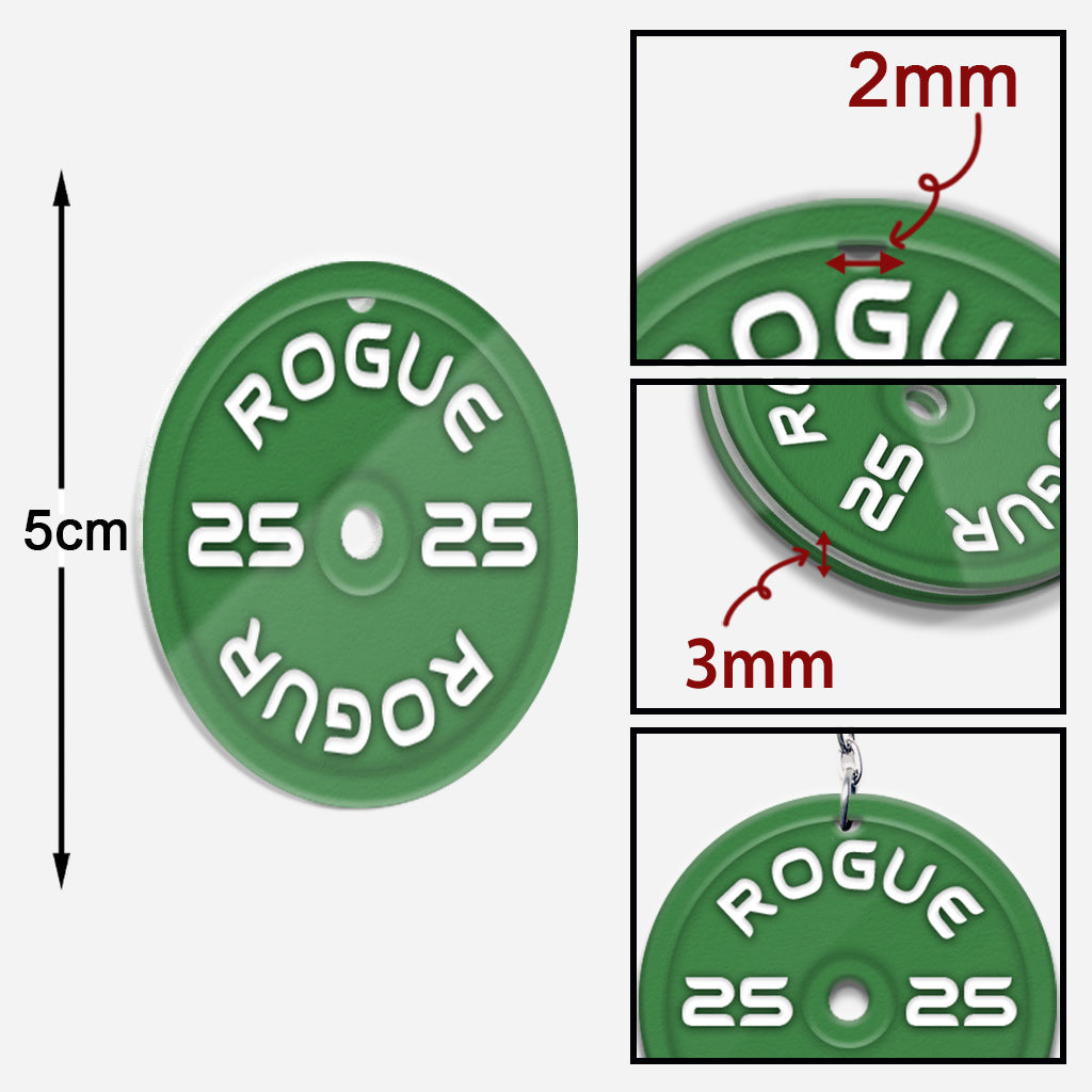 Porte-clés fitness personnalisé avec disques de poids