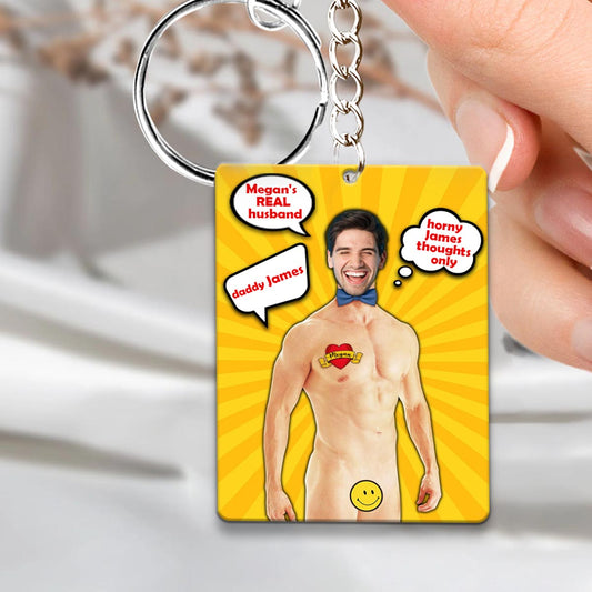 The Man The Myth The Legend - Personalized Husband And Wife Keychain