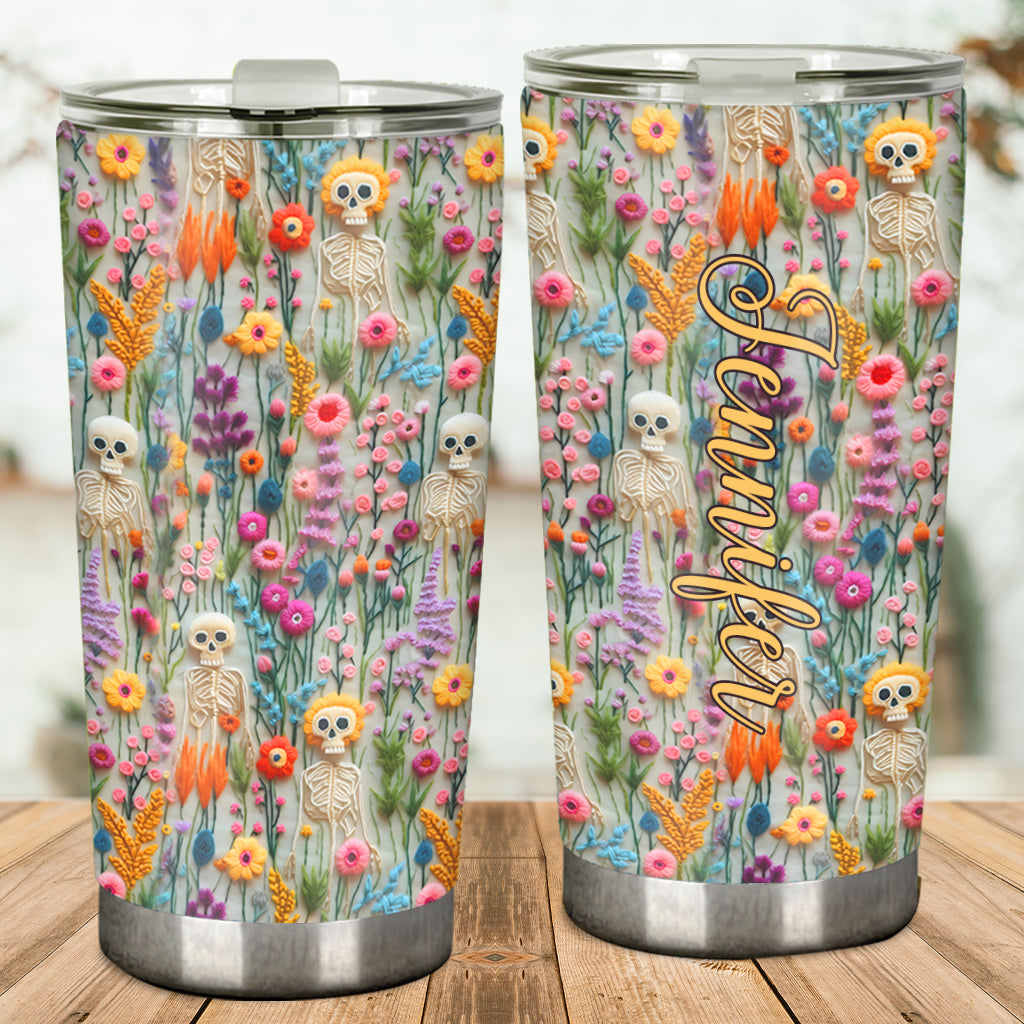 Gobelet squelette floral - Crâne personnalisé