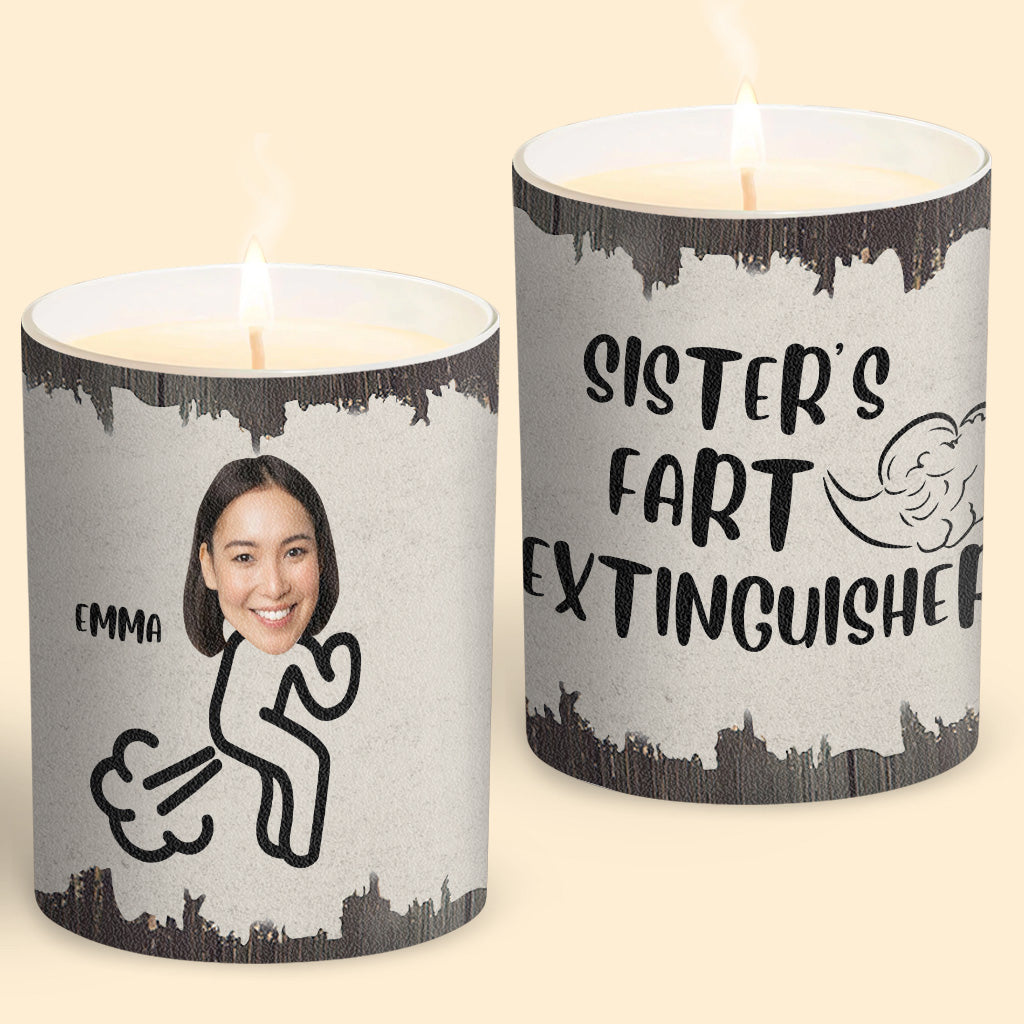 Extincteur de pets - Cadeau pour papa, grand-mère, grand-père, maman, oncle, tante, fils, fille, frère, sœur, petite-fille, petit-fils, mari, femme, petit ami, petite amie, ami - Bougie personnalisée avec couvercle en bois