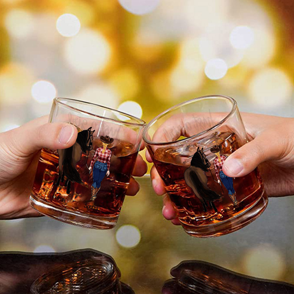 Just A Girl Who Loves Horses - Personalized Horse Rock Glass