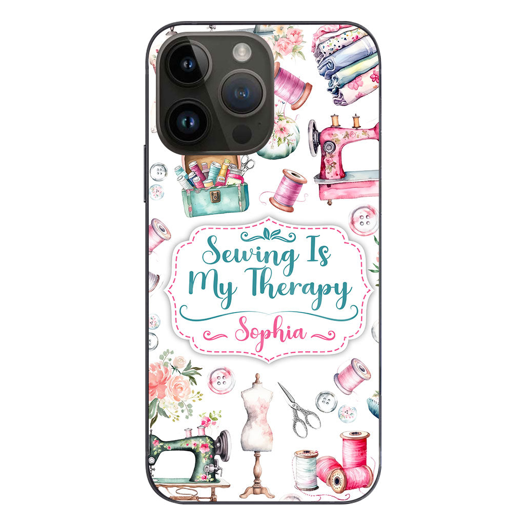 La couture, ma thérapie - Coque de téléphone personnalisée à la couture