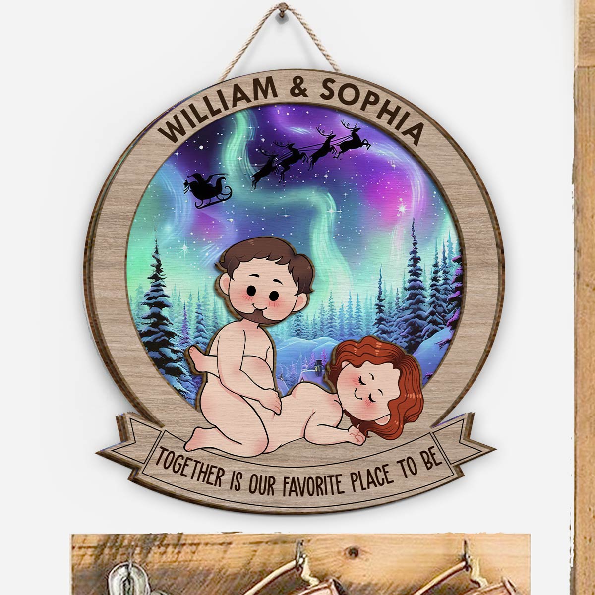 Together Is My Favorite To Be - gift for husband, wife, girlfriend, boyfriend - Personalized 2 Layered Wood Sign / Wood Plaque