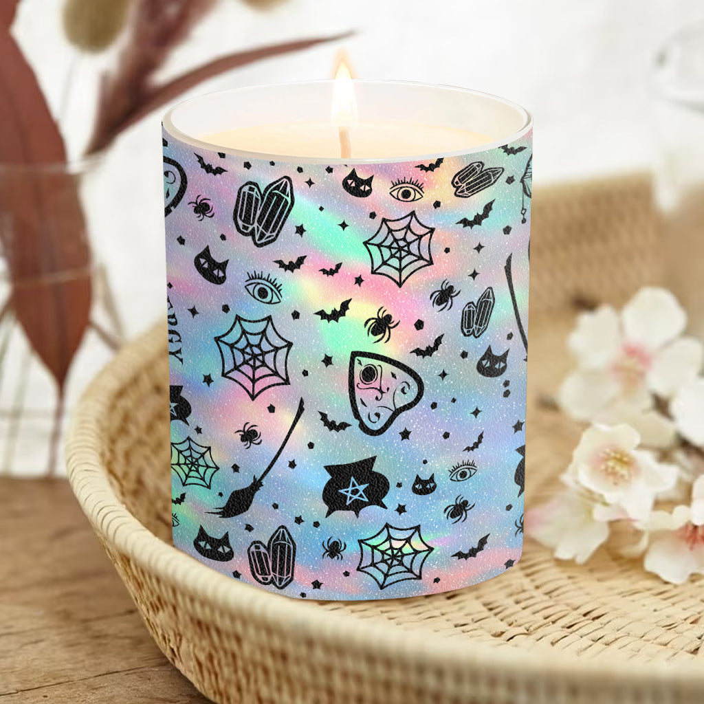 Ne jouez pas avec mon énergie - Bougie de sorcière personnalisée avec couvercle en bois