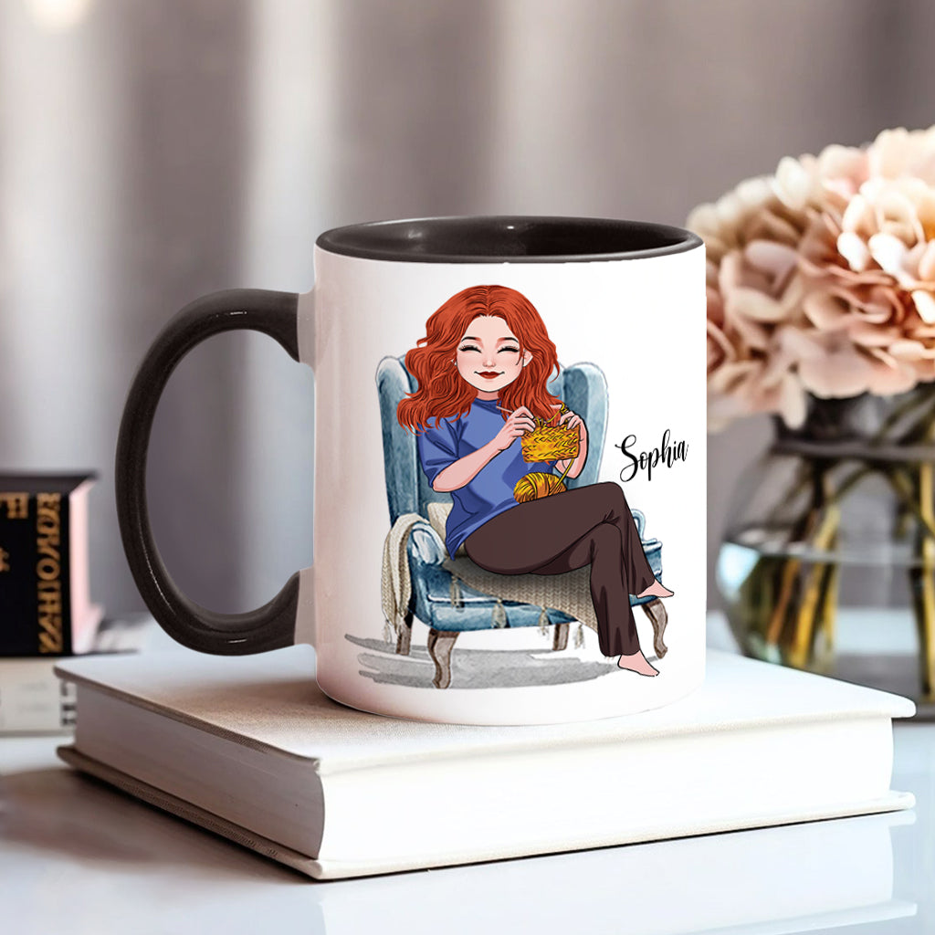 Je suis crocheteuse à mes heures perdues - Mug personnalisé à motif crochet