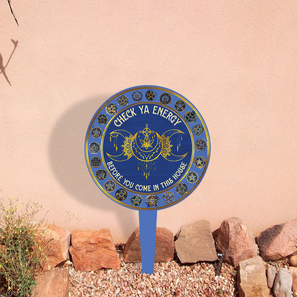 Vérifiez votre énergie - Panneau de jardin en acrylique de sorcière