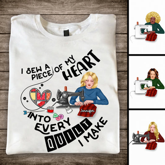 Je couds un morceau de mon cœur - T-shirt et sweat à capuche personnalisés