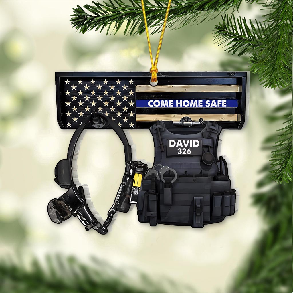 Rentrez sains et saufs - Ornement personnalisé pour policier