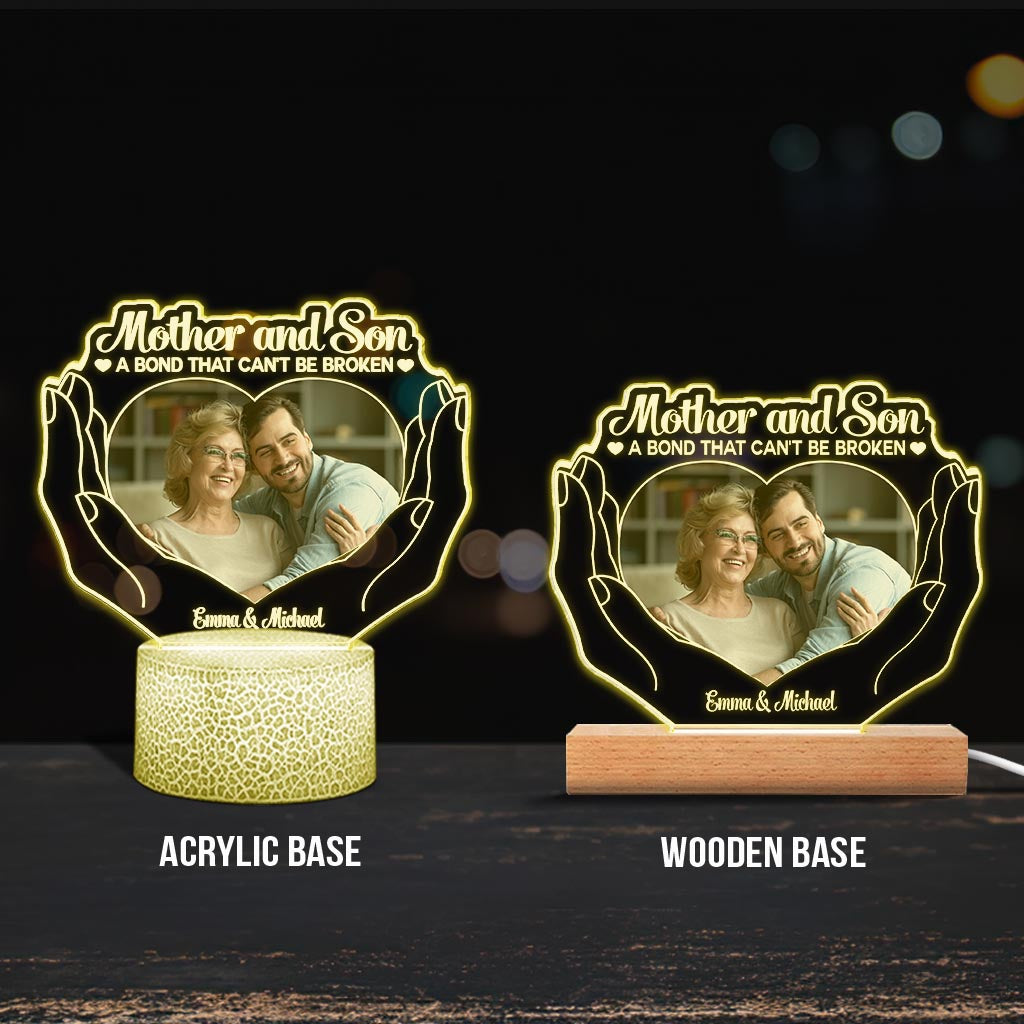 L'amour entre une mère et ses enfants - Cadeau pour maman, fille, fils - Plaque lumineuse personnalisée