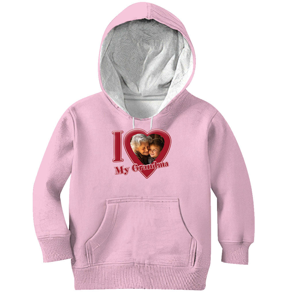 J'aime ma grand-mère/mamie/maman... - T-shirt et sweat à capuche personnalisés pour grand-mère