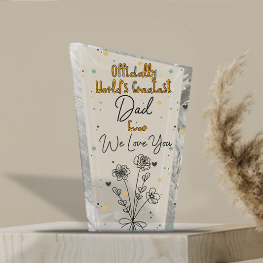 Officiellement la meilleure maman du monde ! – Cadeau pour maman, grand-mère, épouse, papa, grand-père, mari – Plaque acrylique personnalisée.