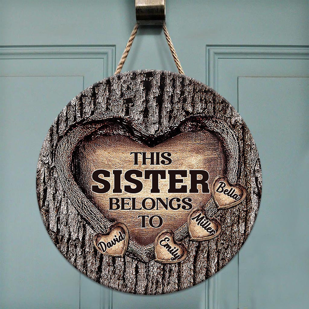 Dad's Heart - Gift for dad, grandma, grandpa, mom, uncle, aunt, brother, sister - Personalized Round Wood Sign