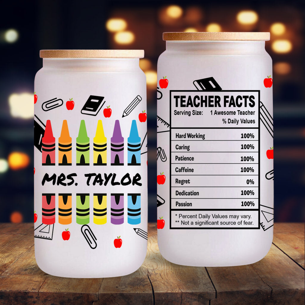 Informations pour les enseignants - Verre à canette personnalisé pour enseignants