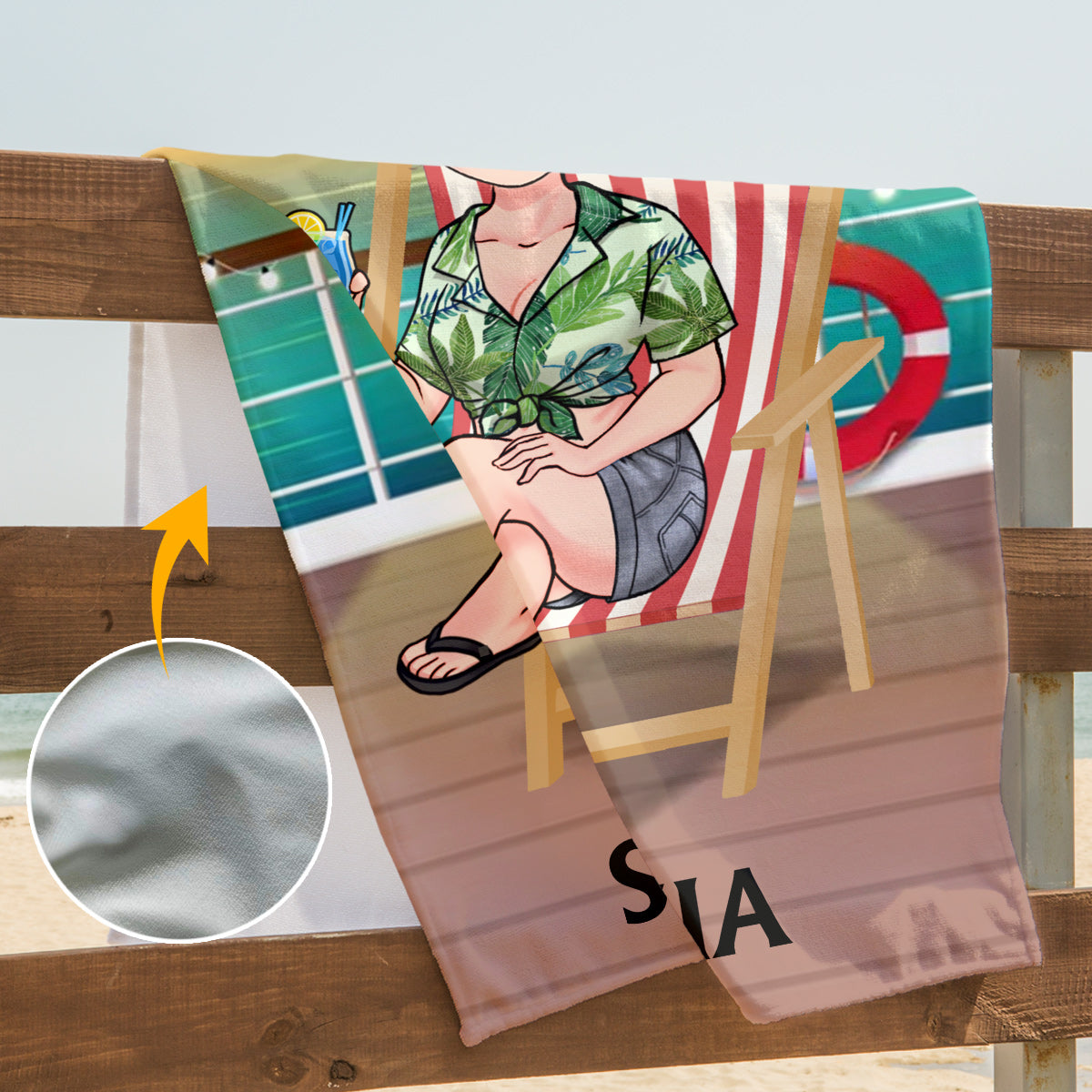 La vie est plus belle en croisière - Serviette de plage personnalisée pour croisière