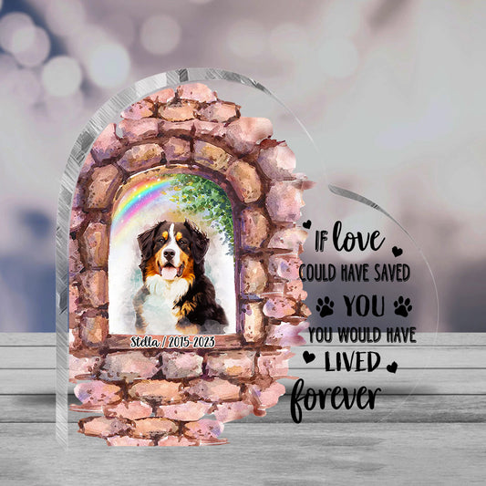 Plus à mes côtés - Plaque acrylique personnalisée pour chien, en forme de chien