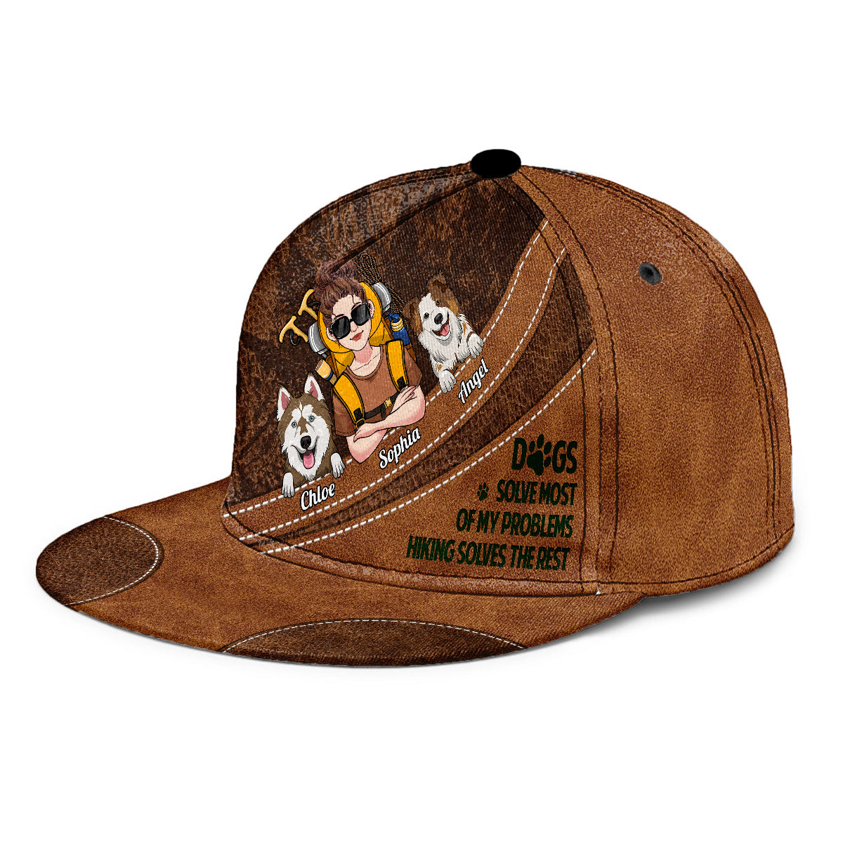 Hiking And Dogs - Personalized Hiking Snapback