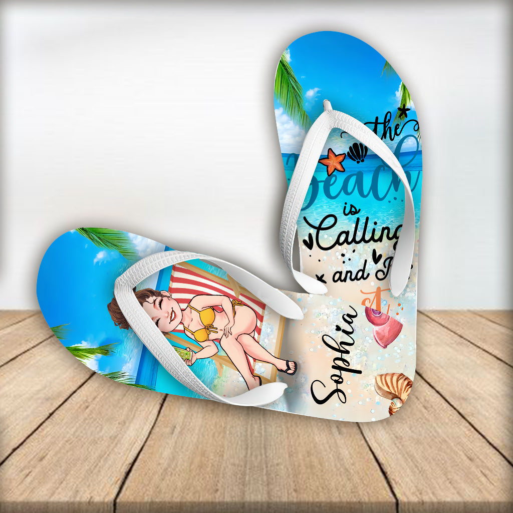 La plage vous appelle - Tongs personnalisées pour les amoureux de la mer