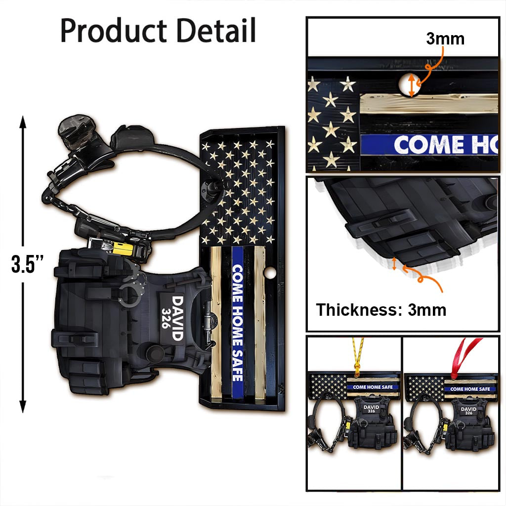 Rentrez sains et saufs - Ornement personnalisé pour policier