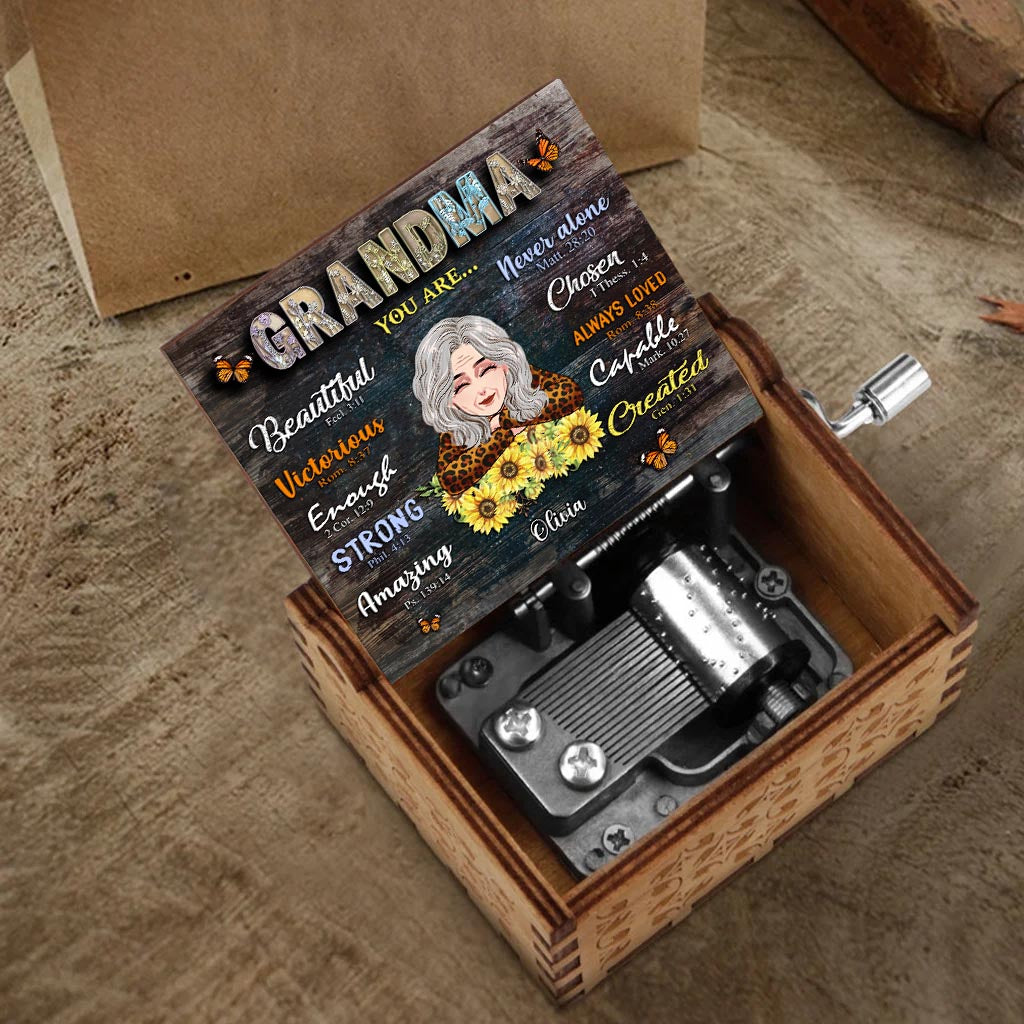 Maman, tu es formidable ! - Cadeau pour maman, tante, grand-mère - Boîte à musique à manivelle personnalisée