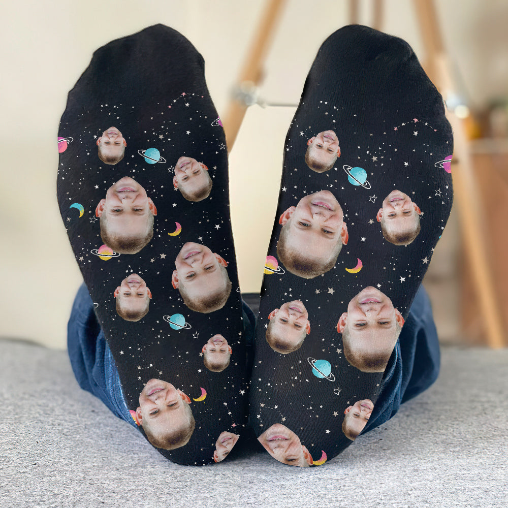 Chaussettes personnalisées pour enfants - Face Galaxy