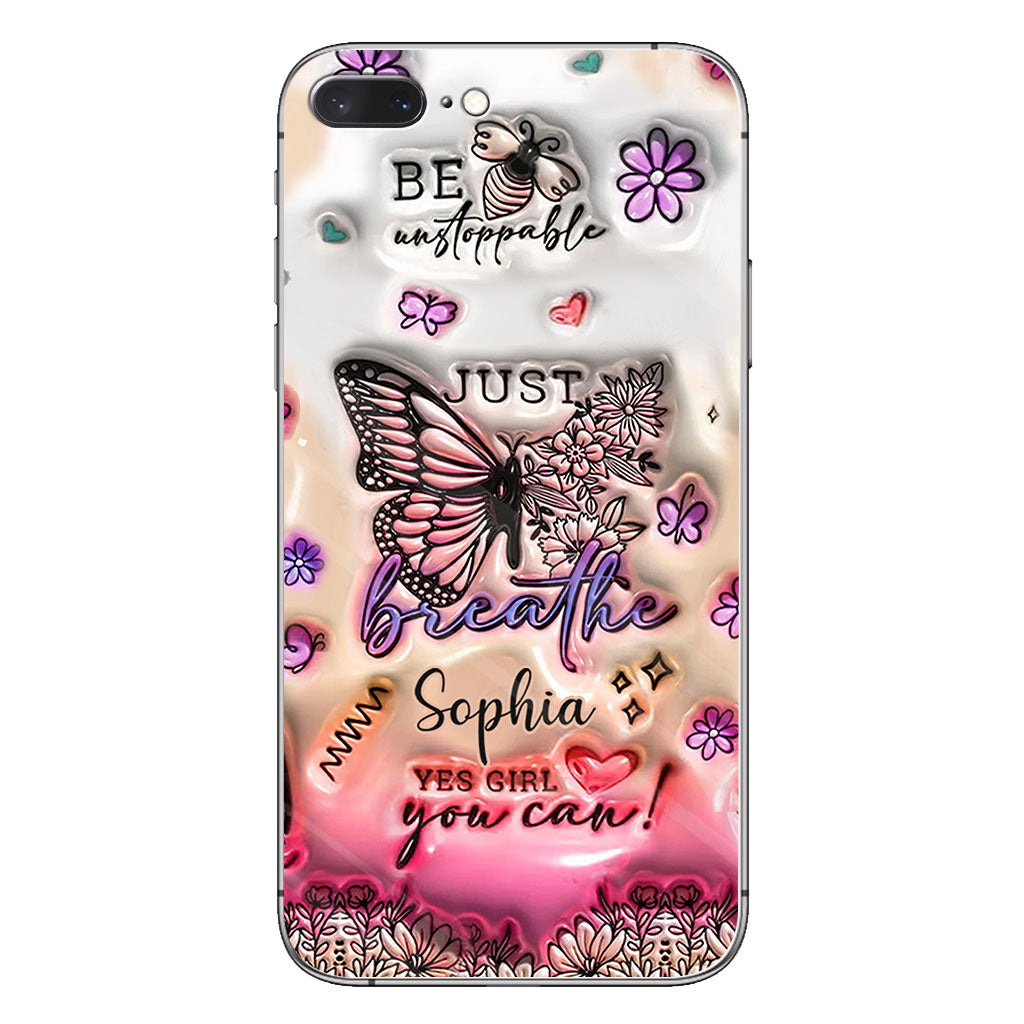 Positive Affirmations Butterfly - Personalized Butterfly Clear Phone Case