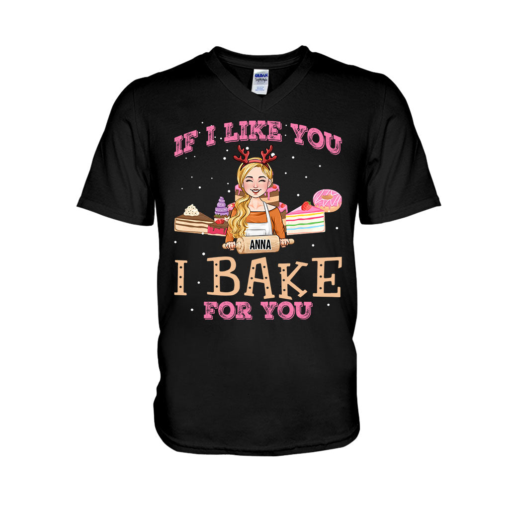 Si je t'aime bien, je cuisine pour toi - T-shirt et sweat à capuche personnalisés sur le thème de la pâtisserie