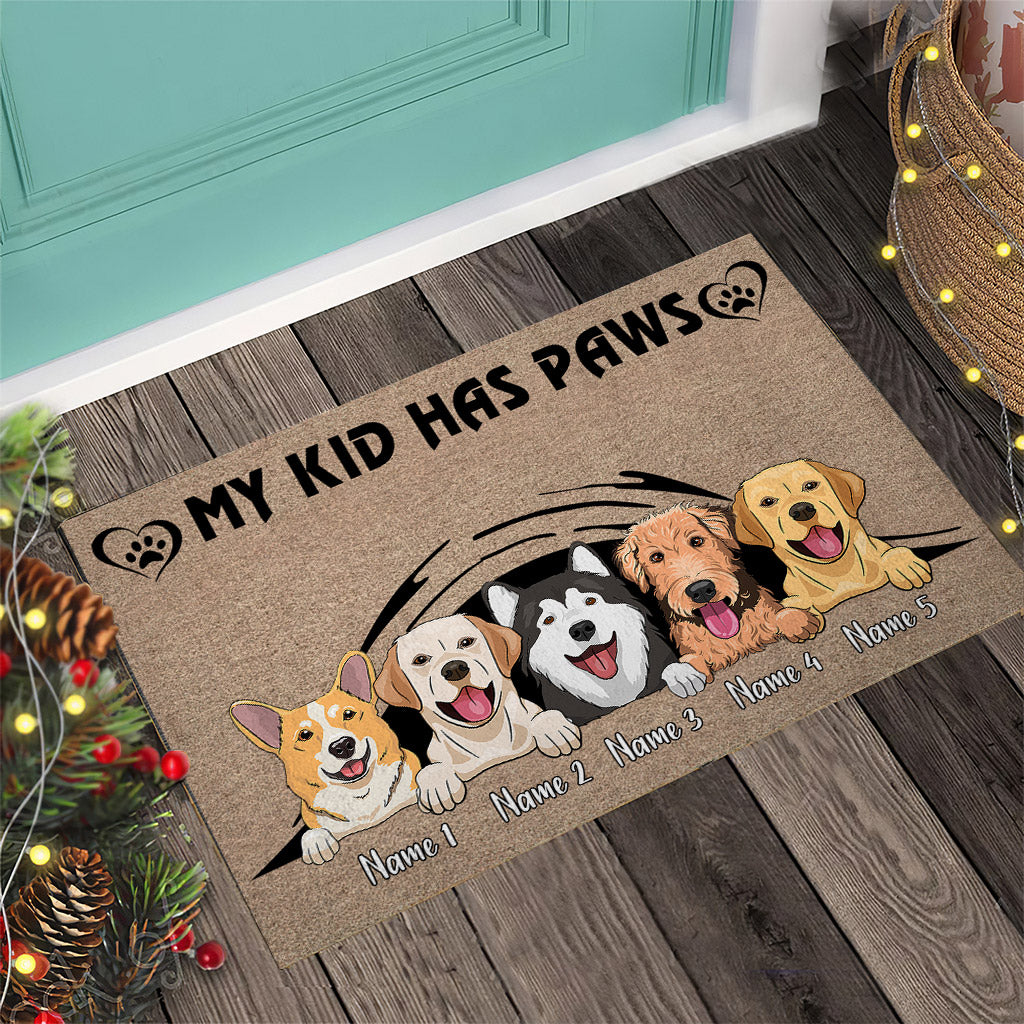 Mes enfants ont des pattes - Tapis de porte personnalisé pour chien