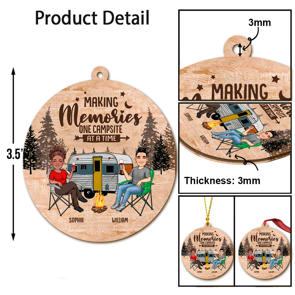 Happy Camper - Camping gift for husband, wife, boyfriend, boyfriend - Personalized Ornament