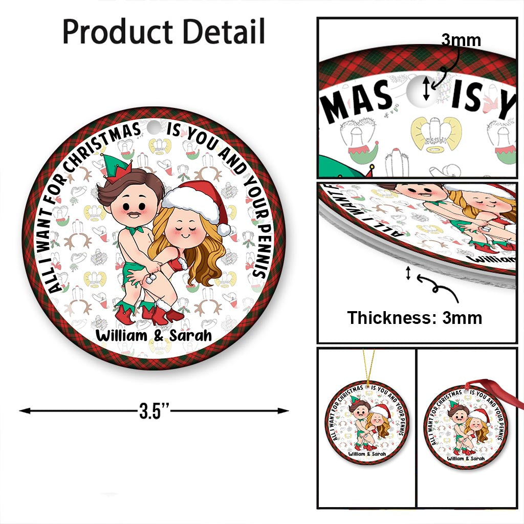 Tout ce que je veux pour Noël - Ornement personnalisé pour couple