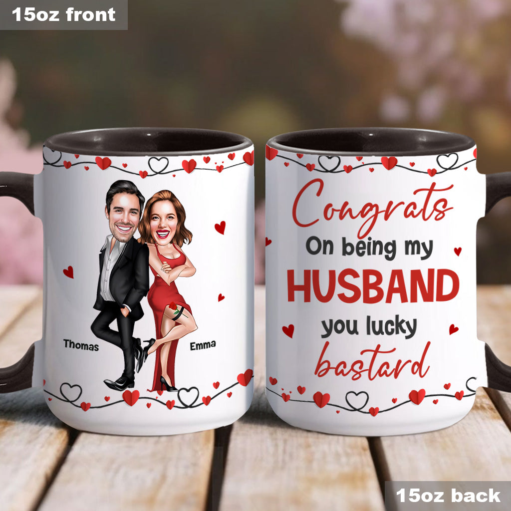 Félicitations pour être mon mari ! – Mug personnalisé pour couple