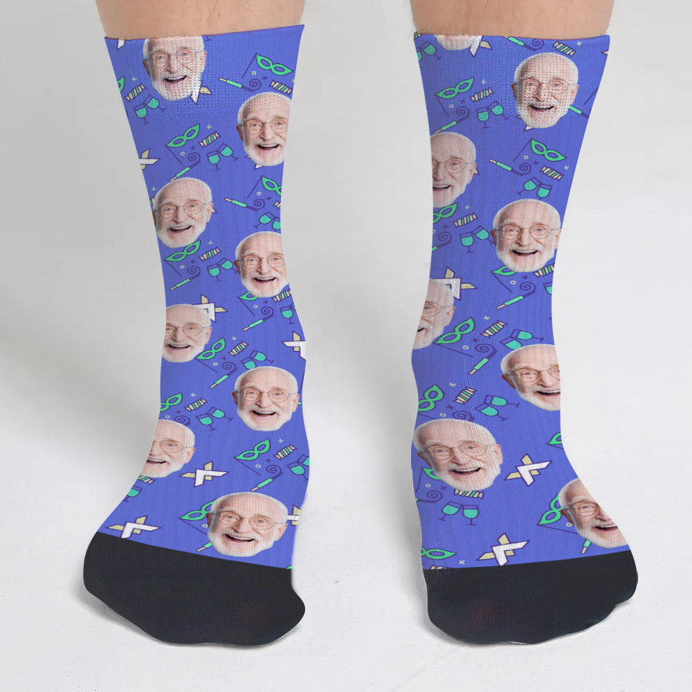 Chaussettes personnalisées pour grand-père - Motifs de fête personnalisés