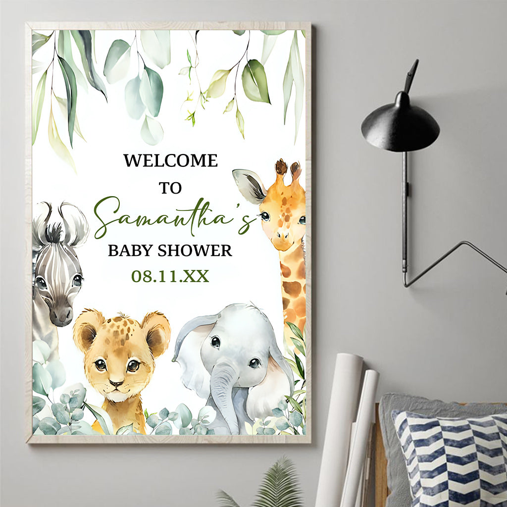 Bienvenue à la Baby Shower - Toile et affiche personnalisées pour nouveau-né
