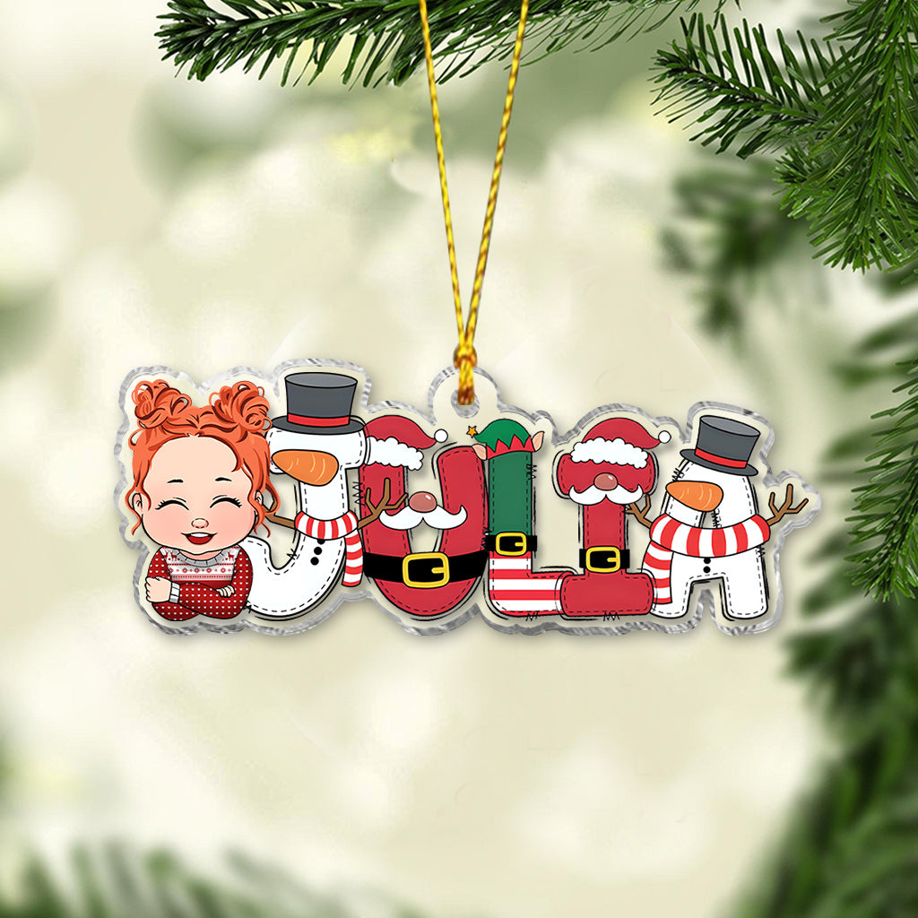 Joyeux Noël - Ornement transparent personnalisé pour enfant