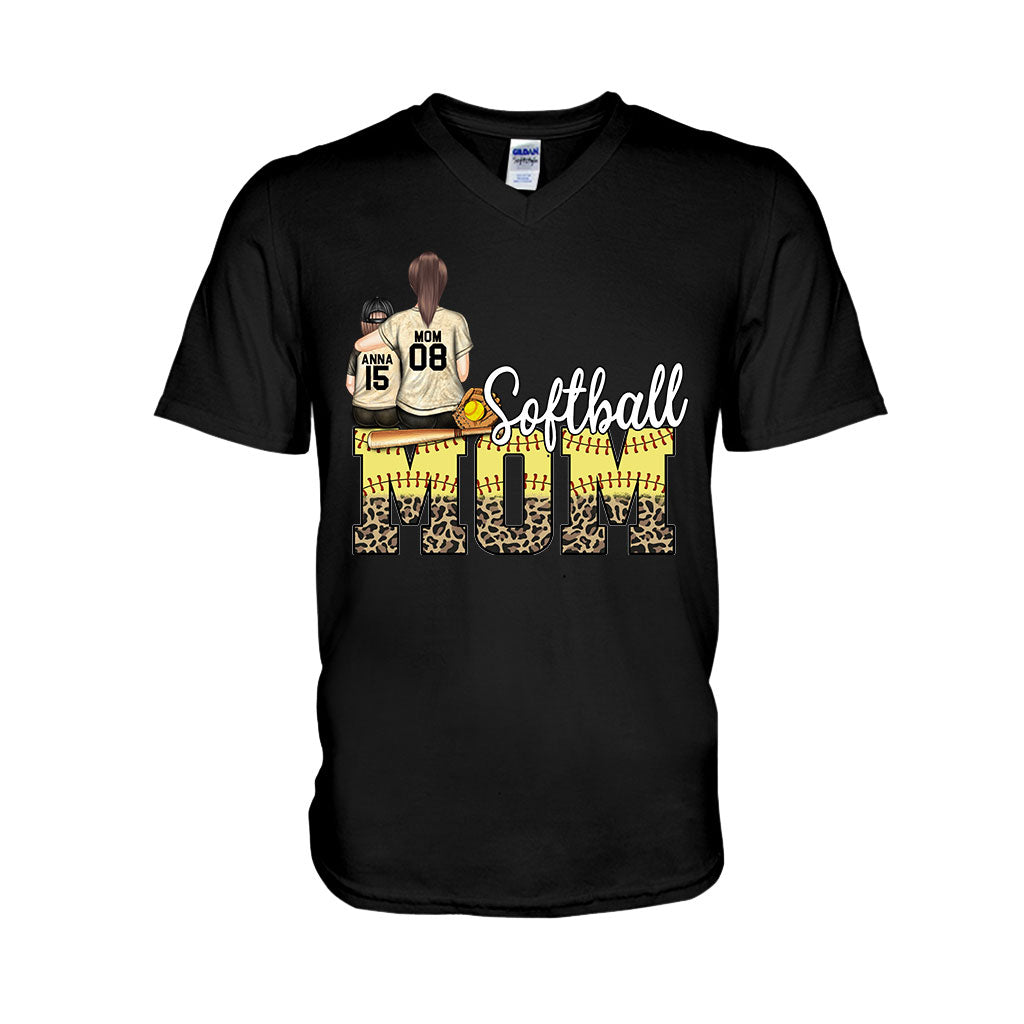 Maman de joueuse de softball - Cadeau de softball pour maman - T-shirt et sweat à capuche personnalisés