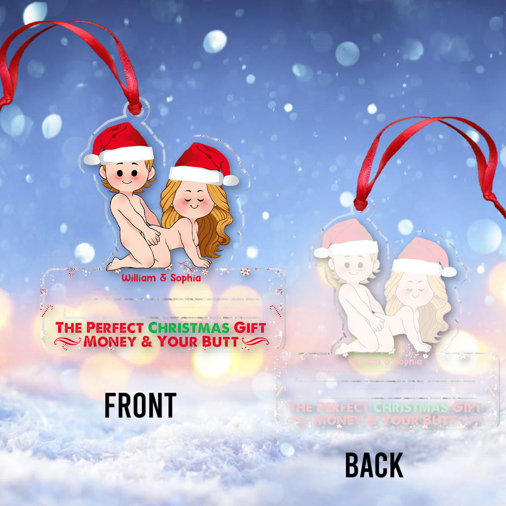 Le cadeau de Noël idéal - Ornement transparent personnalisé pour couple