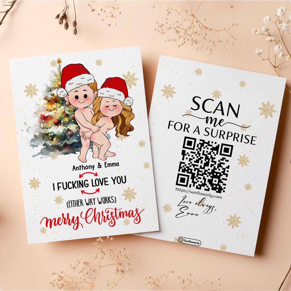 Je t'aime quoi qu'il arrive - Carte de vœux personnalisée avec QR code « Je t'aime de toute façon »