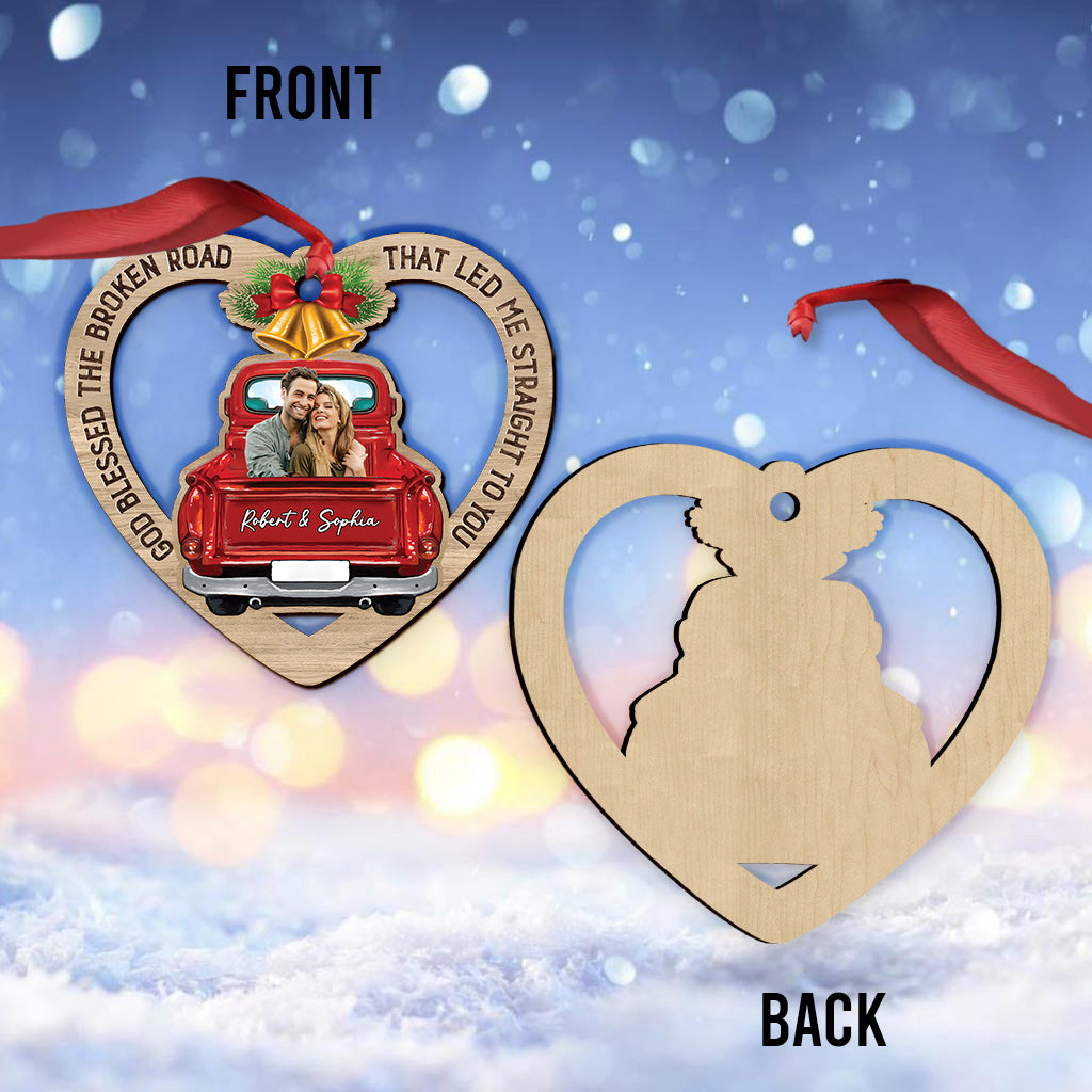 Dieu a béni le chemin semé d'embûches qui m'a mené droit à toi - Ornement personnalisé pour couple