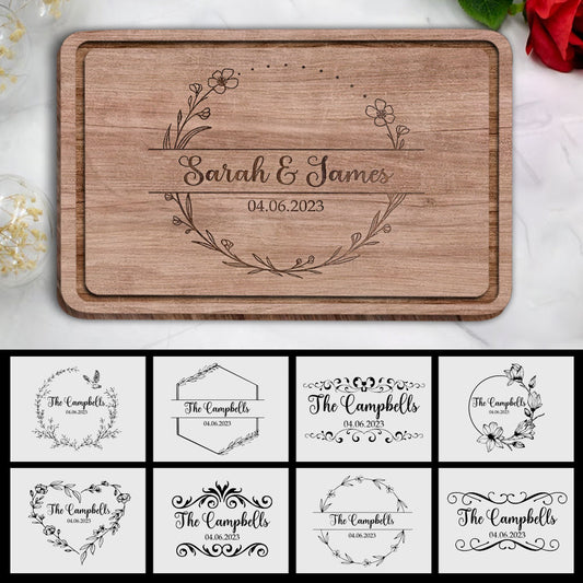 Planche à découper personnalisée pour mariage, avec gravure - Cadeau de mariage