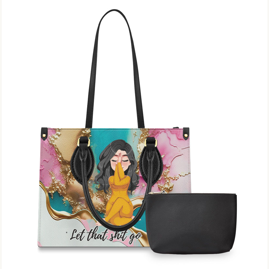 Lâchez prise - Sac à main de yoga personnalisé en cuir