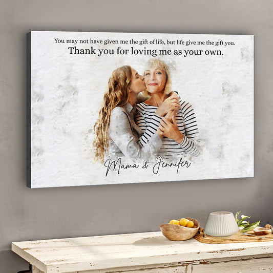 Portrait aquarelle de la belle-mère - Toile et affiche personnalisées pour la belle-mère
