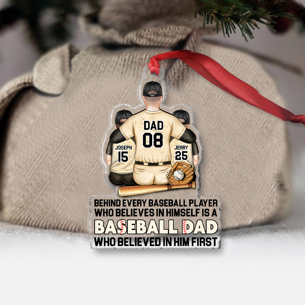 Behind Every Baseball Player - Personalized Baseball Transparent Ornament