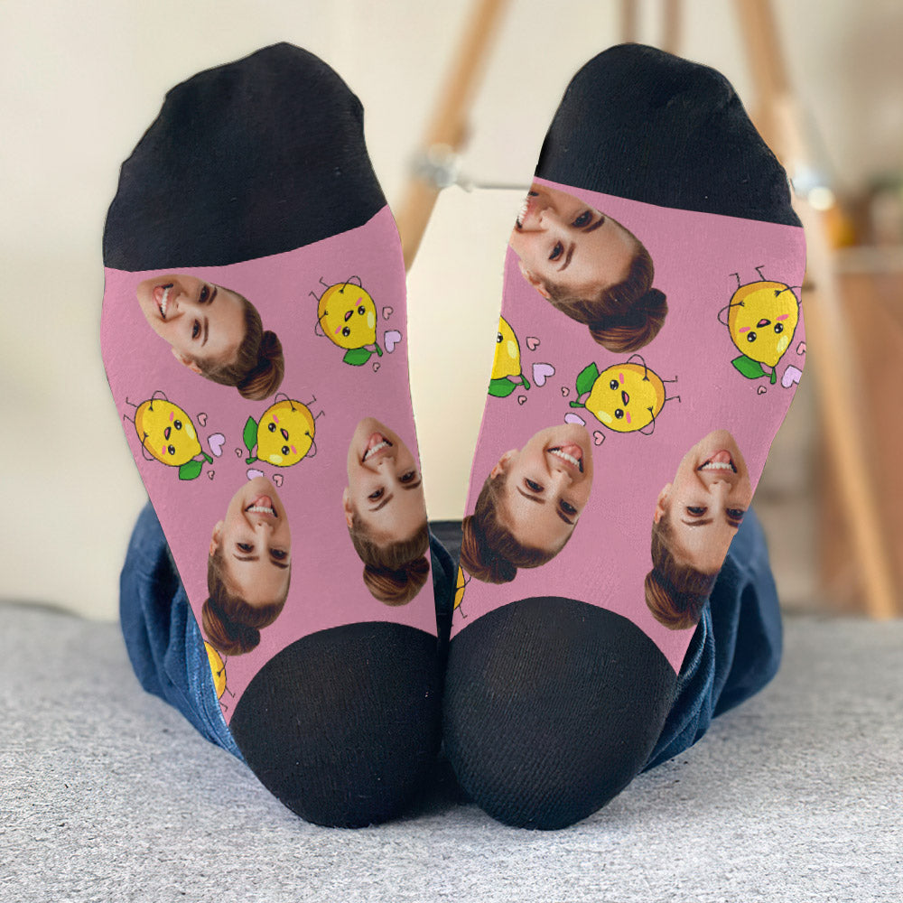 Chaussettes personnalisées pour maman avec motif d'icônes amusantes