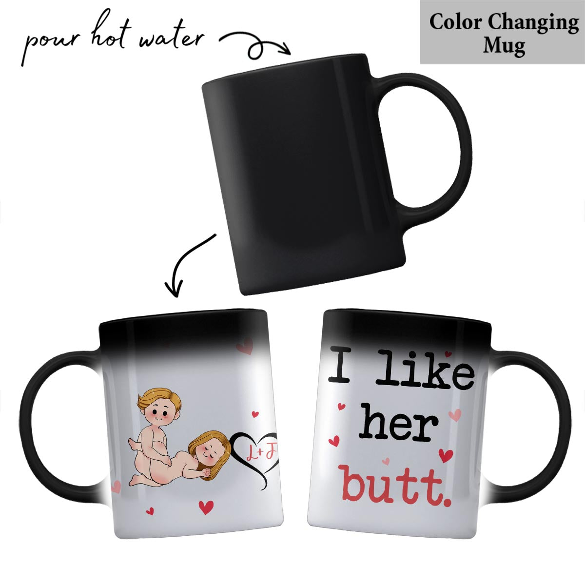 I Like His Beard I Like Her Butt - Personalized Couple Mug